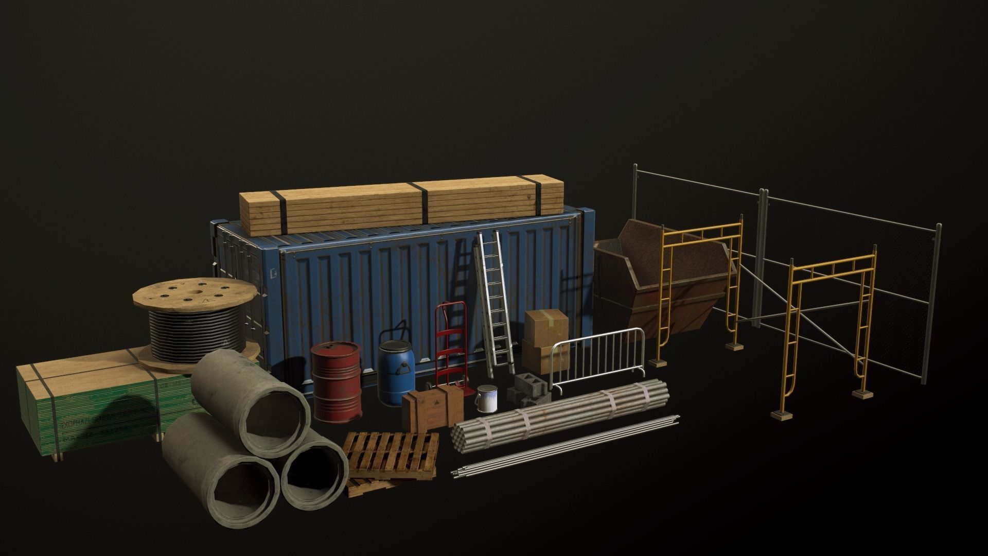 Construction Site Environment Assets - Low Poly Low-poly 3D model_1