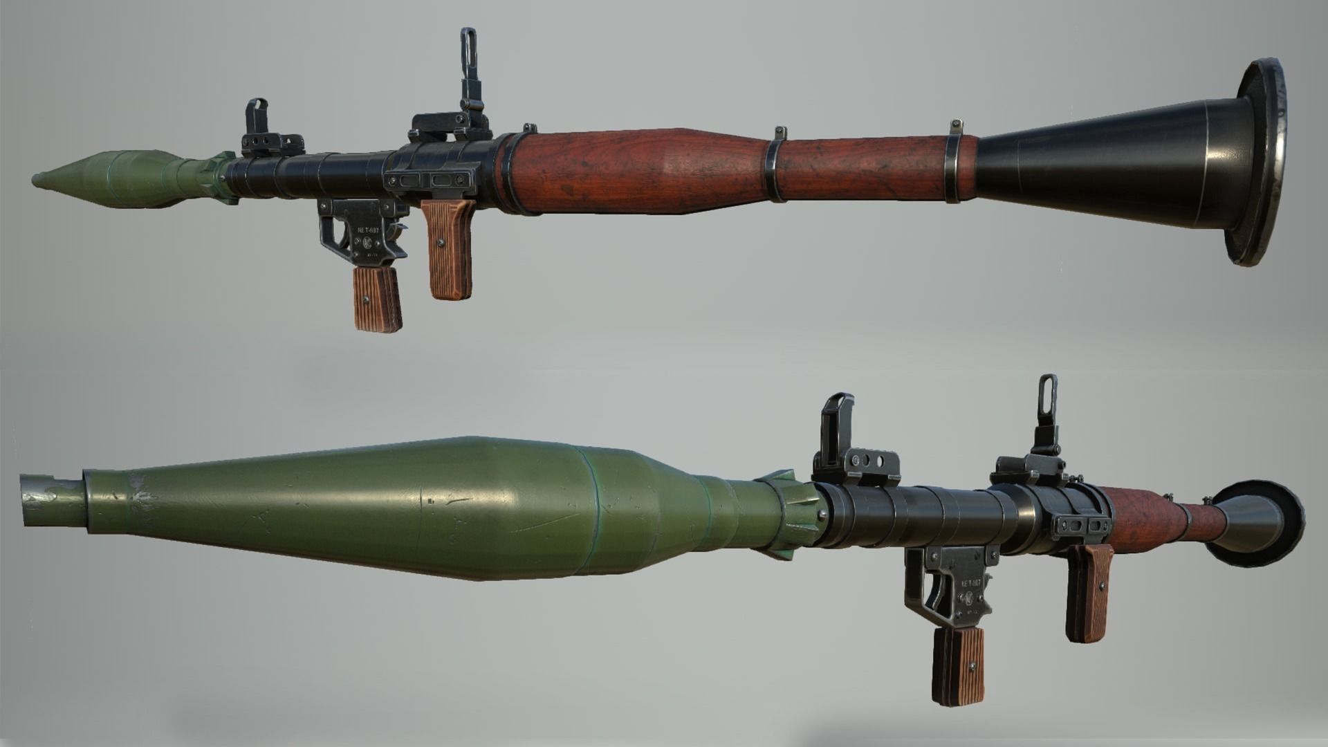 RPG-7 Launcher - low poly game assets Low-poly 3D model_8