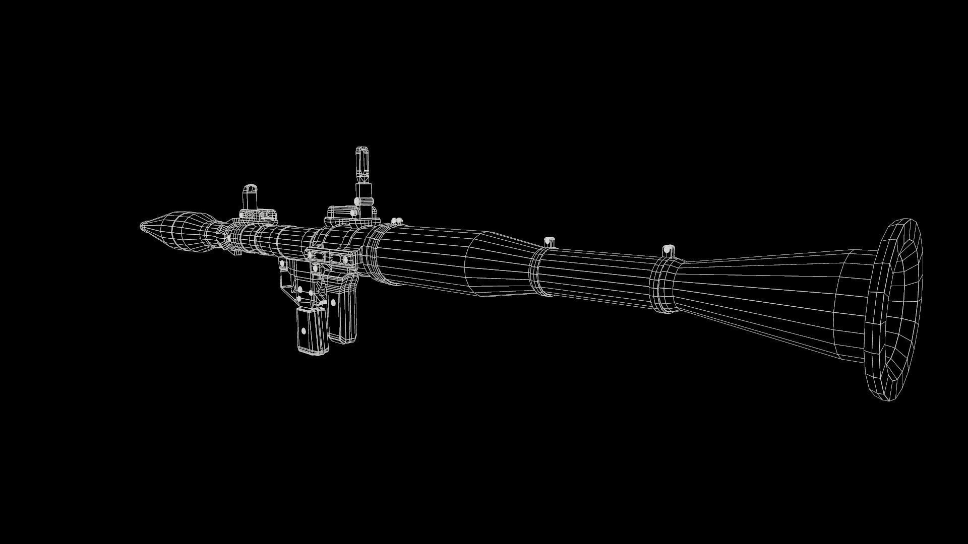 RPG-7 Launcher - low poly game assets Low-poly 3D model_9