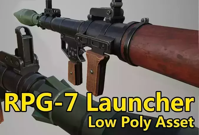 RPG-7 Launcher - low poly game assets Low-poly 3D model