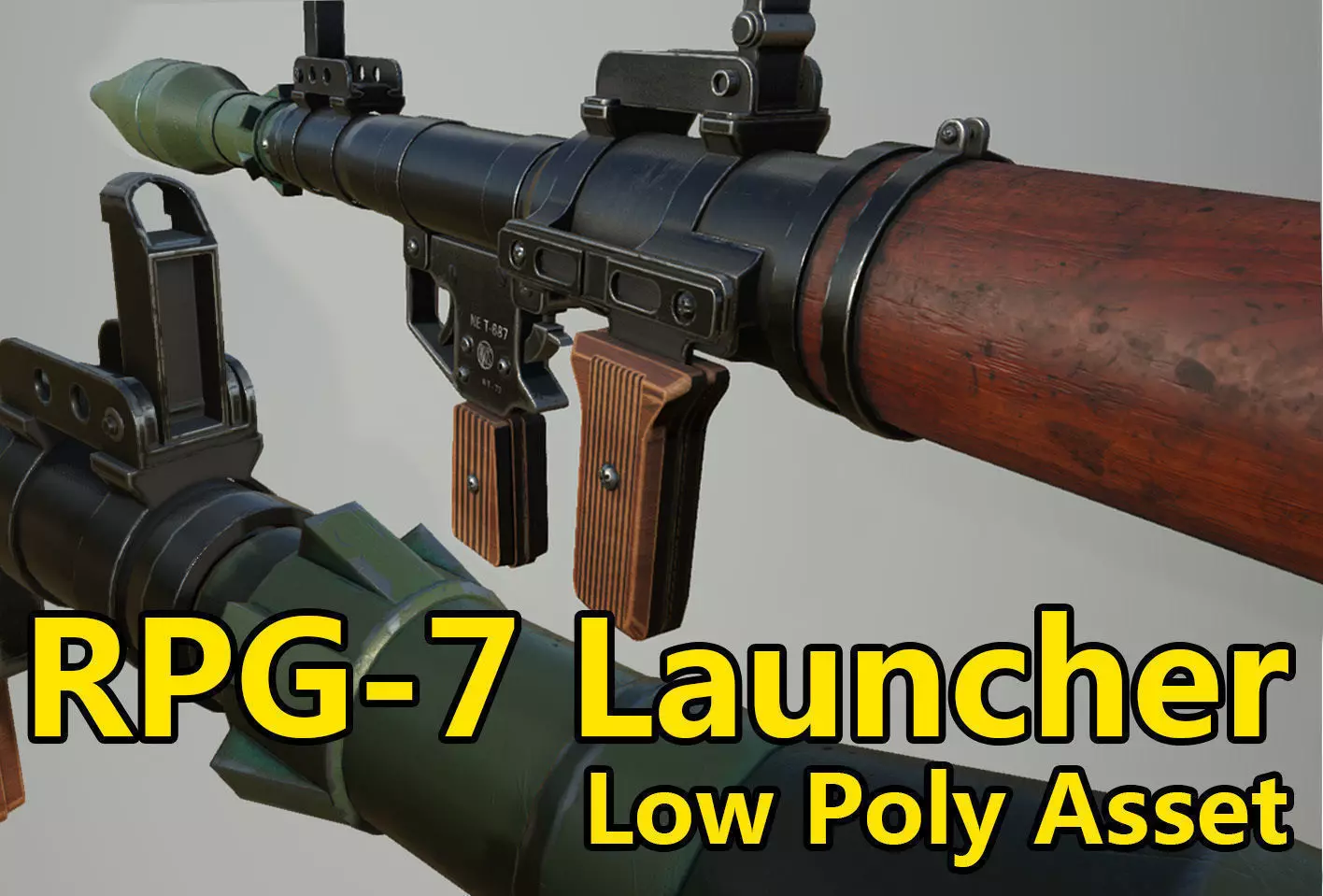 RPG-7 Launcher - low poly game assets Low-poly 3D model_0