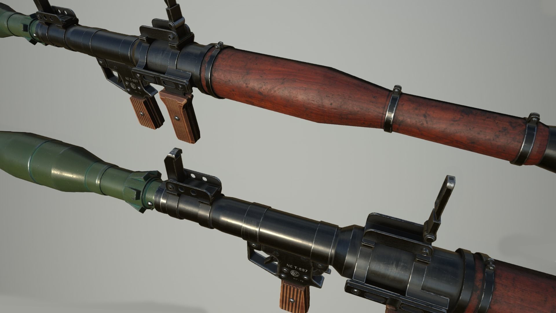 RPG-7 Launcher - low poly game assets Low-poly 3D model_5