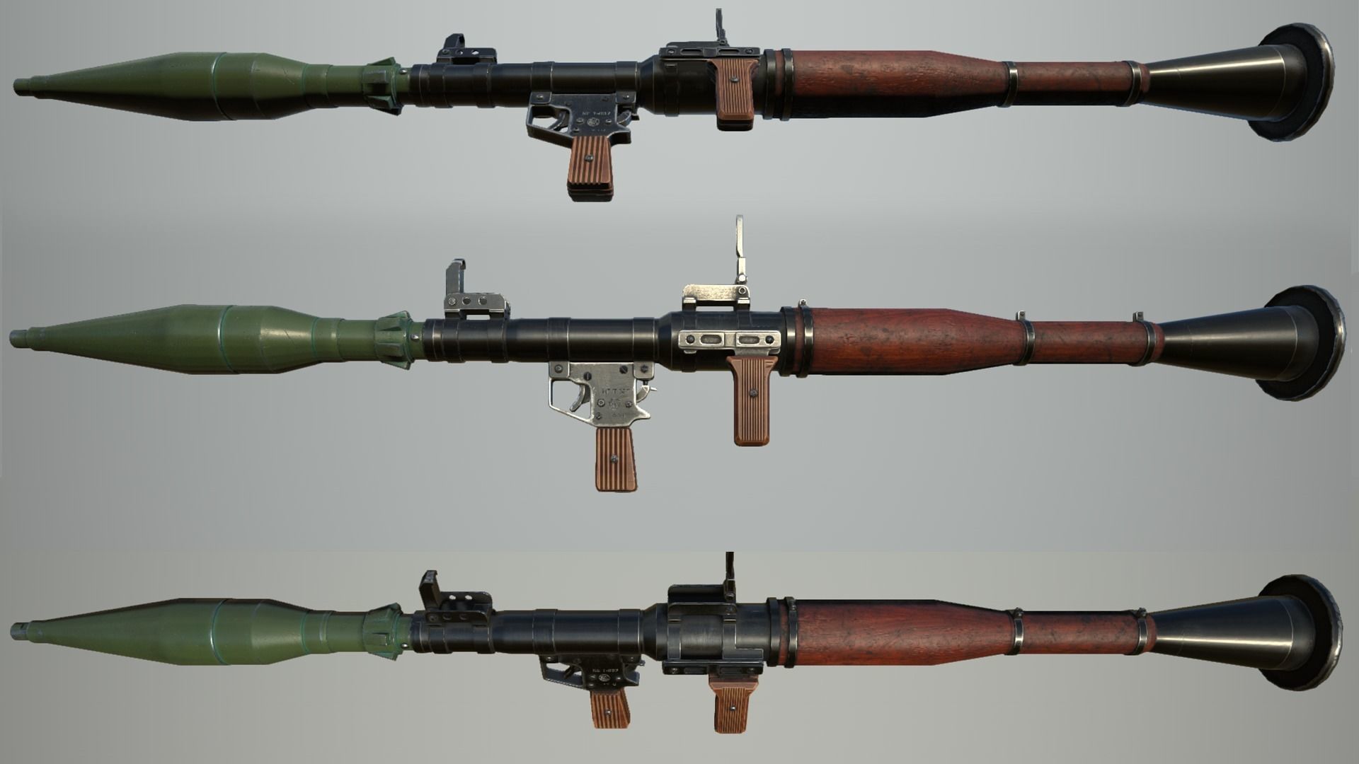 RPG-7 Launcher - low poly game assets Low-poly 3D model_2