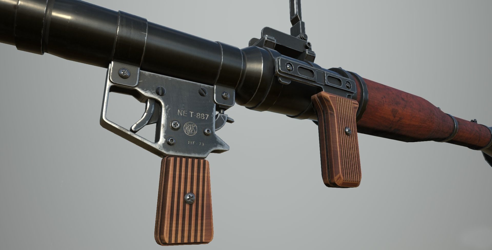 RPG-7 Launcher - low poly game assets Low-poly 3D model_7