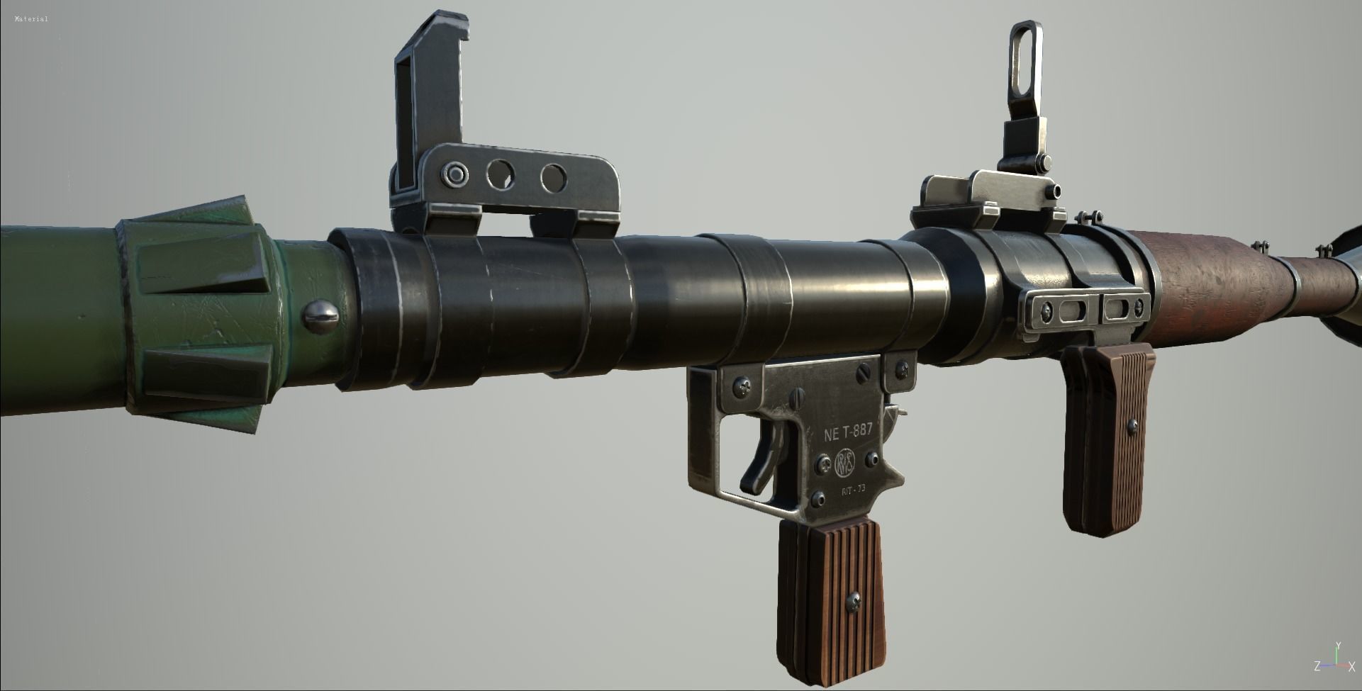RPG-7 Launcher - low poly game assets Low-poly 3D model_4