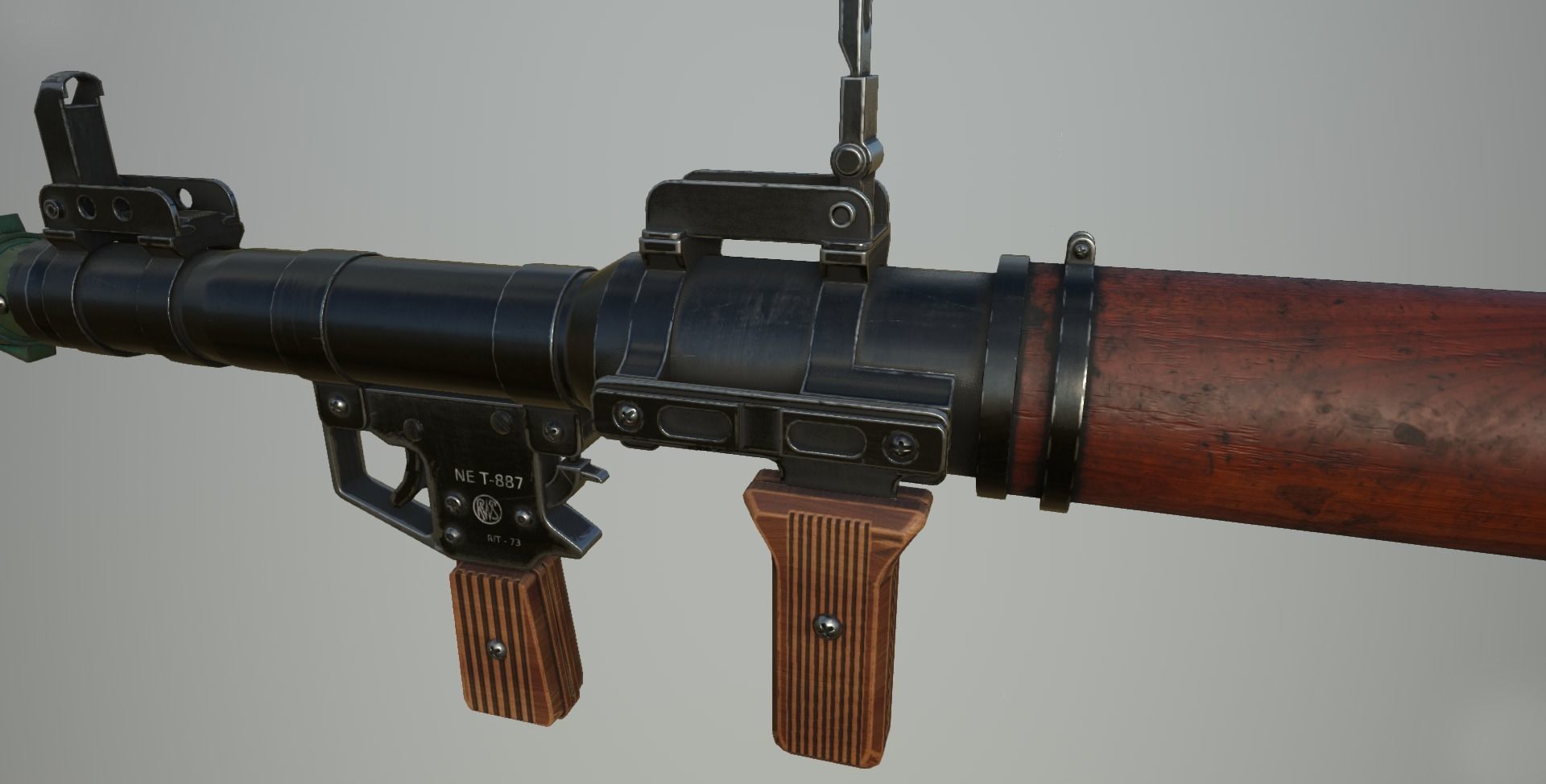 RPG-7 Launcher - low poly game assets Low-poly 3D model_1