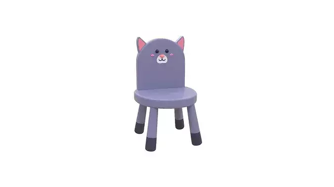 Low Poly Cute Cat Chair Furniture