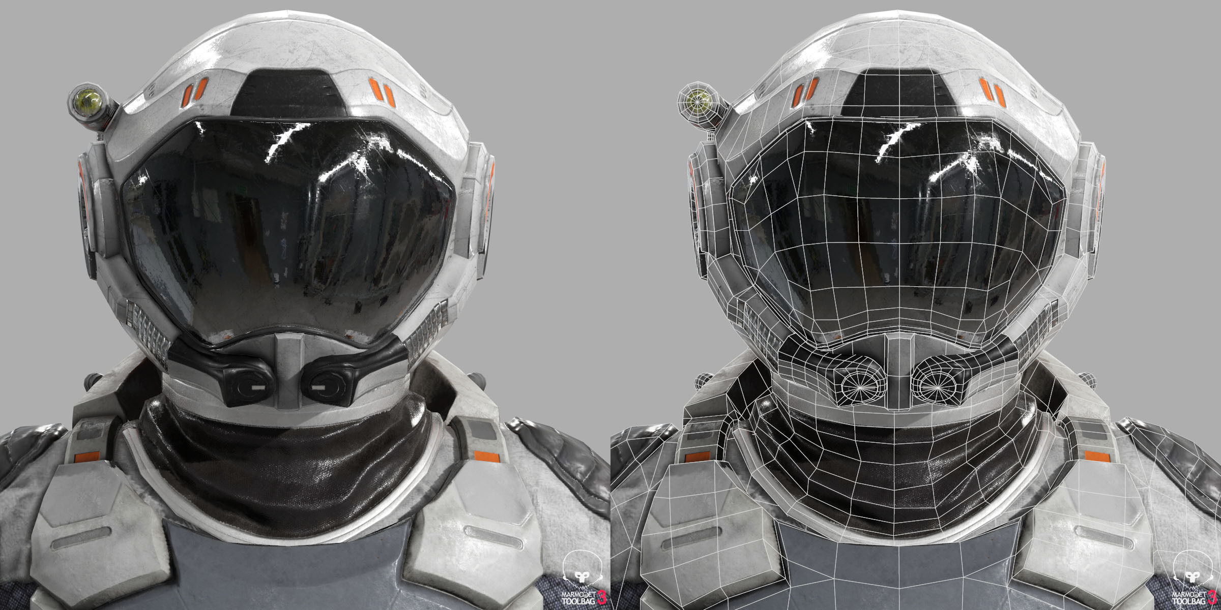 male Space Suit Low-poly 3D model_20