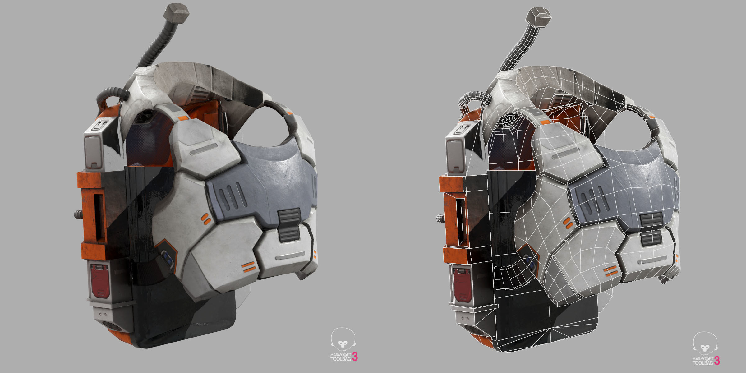 male Space Suit Low-poly 3D model_22