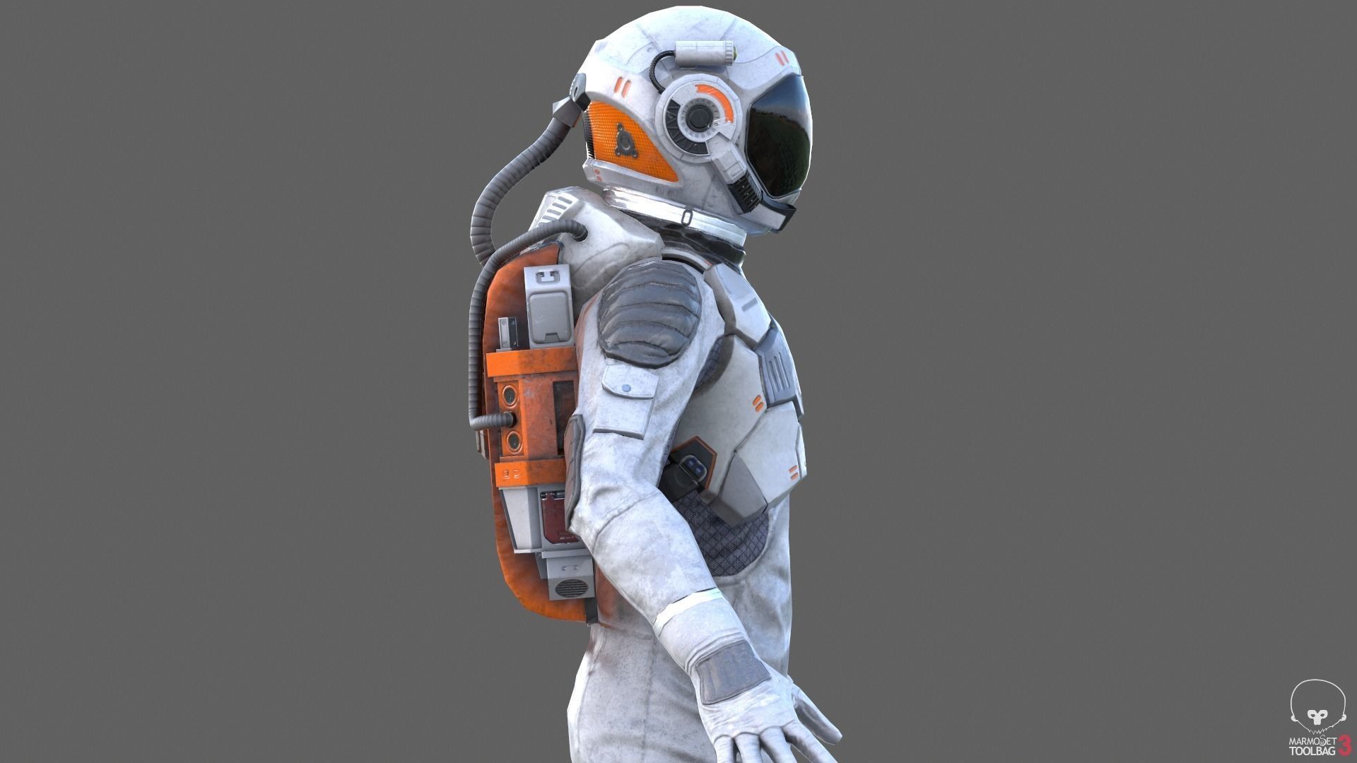 male Space Suit Low-poly 3D model_18