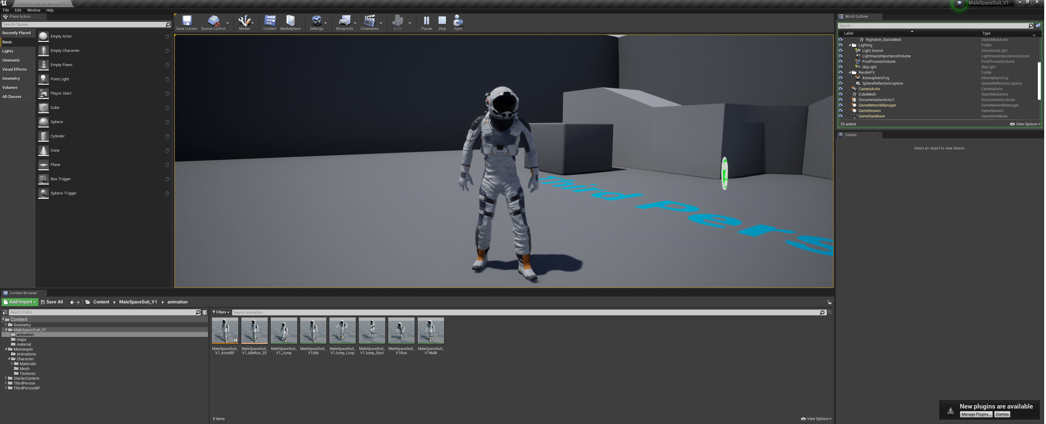 male Space Suit Low-poly 3D model_10