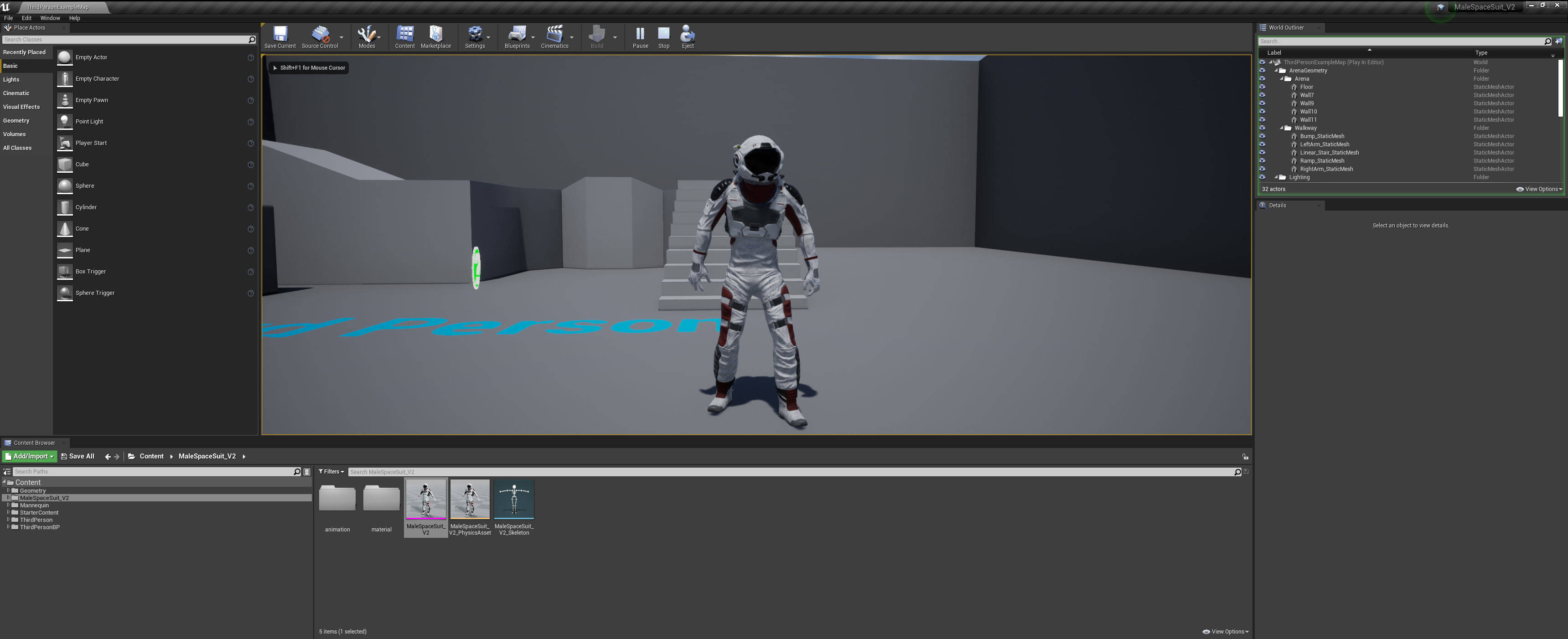 male Space Suit Low-poly 3D model_12