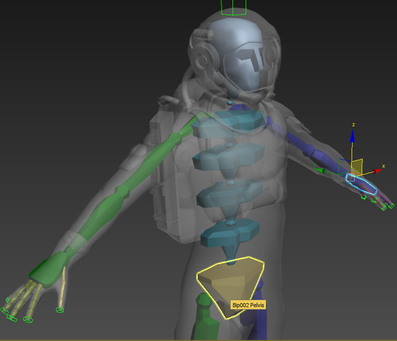 male Space Suit Low-poly 3D model_24