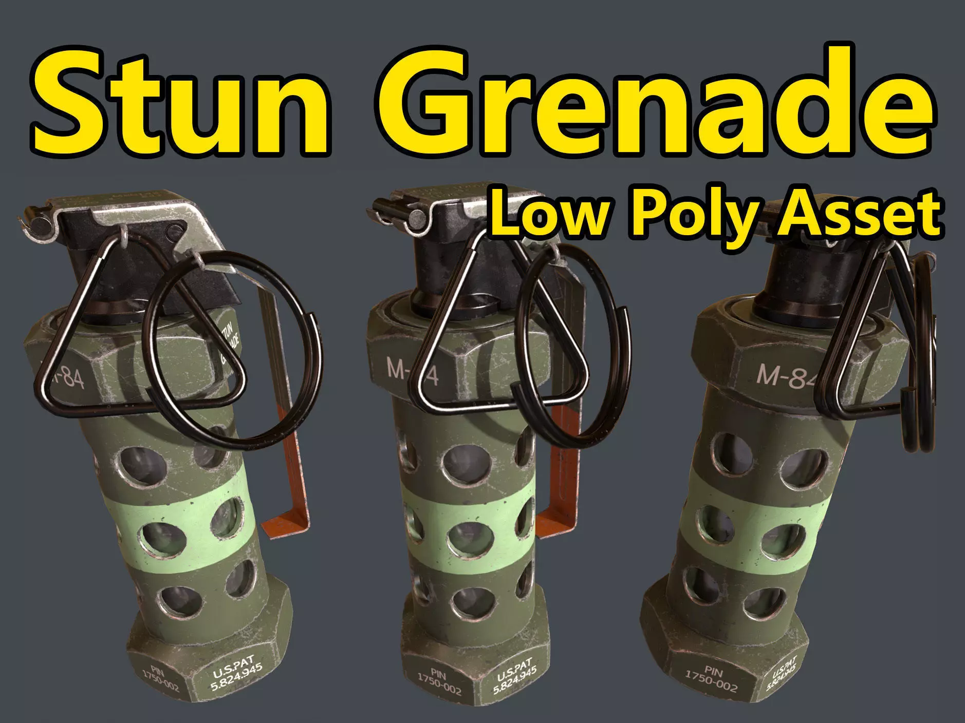 Stun Grenade - Low Poly Assets Low-poly 3D model_0