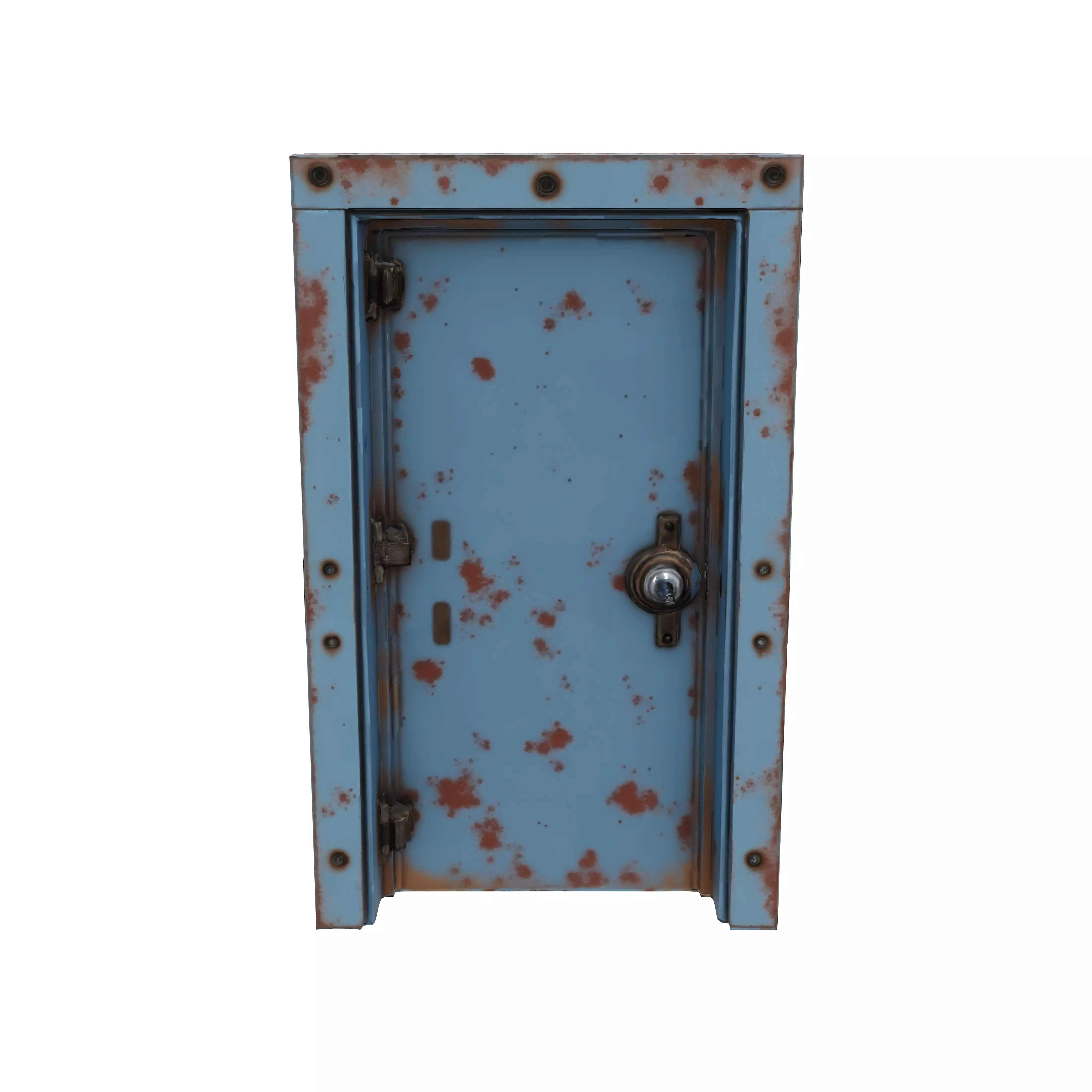 Flat industrial bunker interior door wallmounted single slidin 3D model