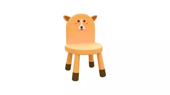 Low Poly Cute Dog Chair Furniture
