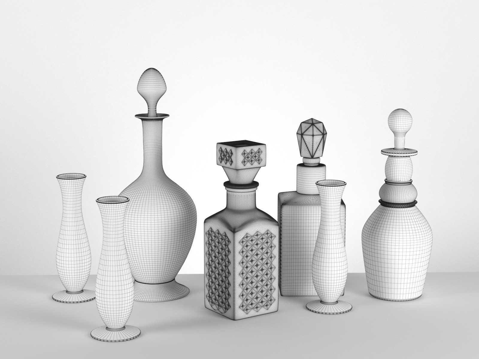 Crystal Drinking Set 3D model_1