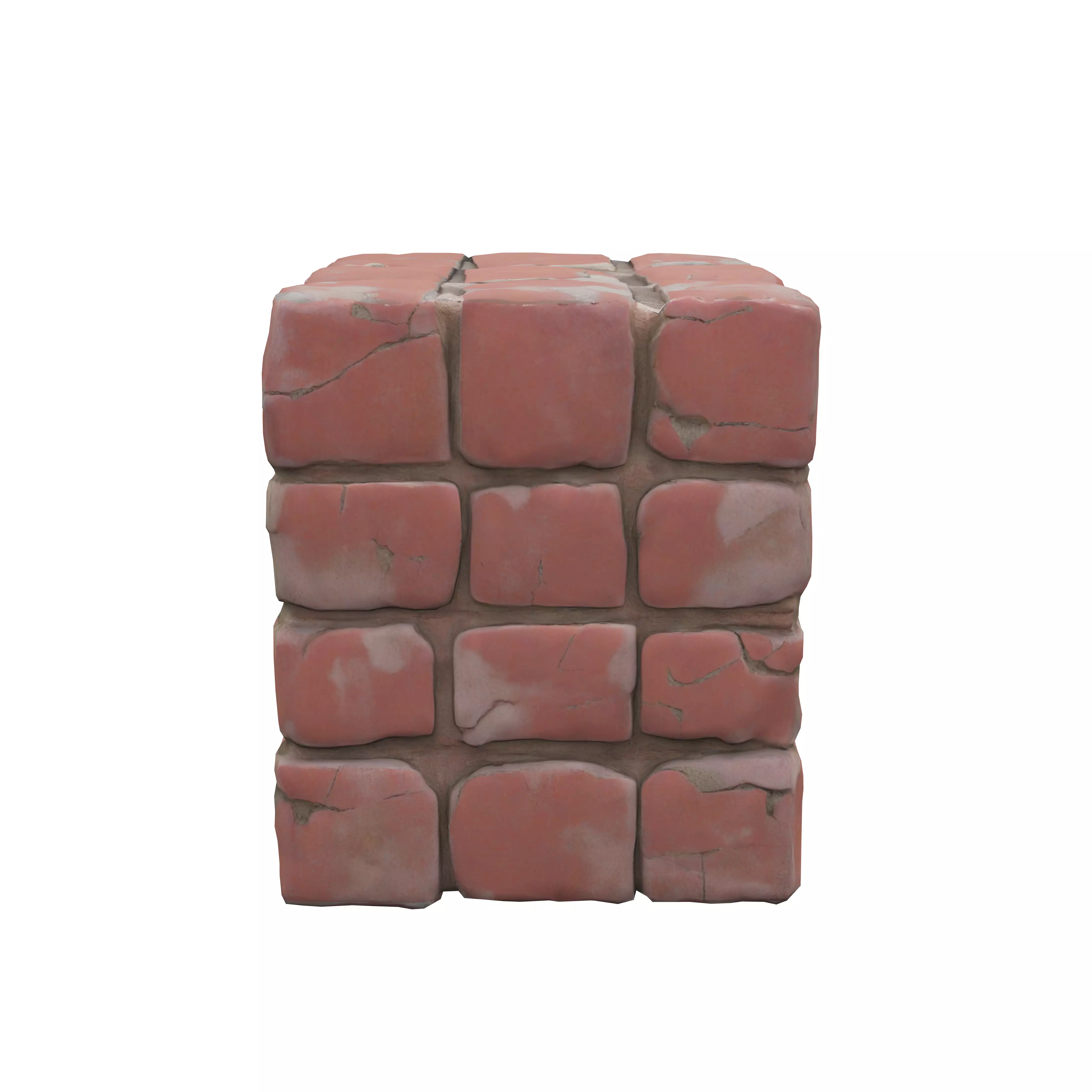 Cracked Brick Texture Cube 3D model