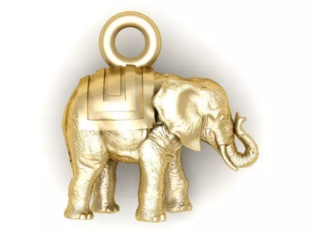 Pendant golden elephant 3D print model_0