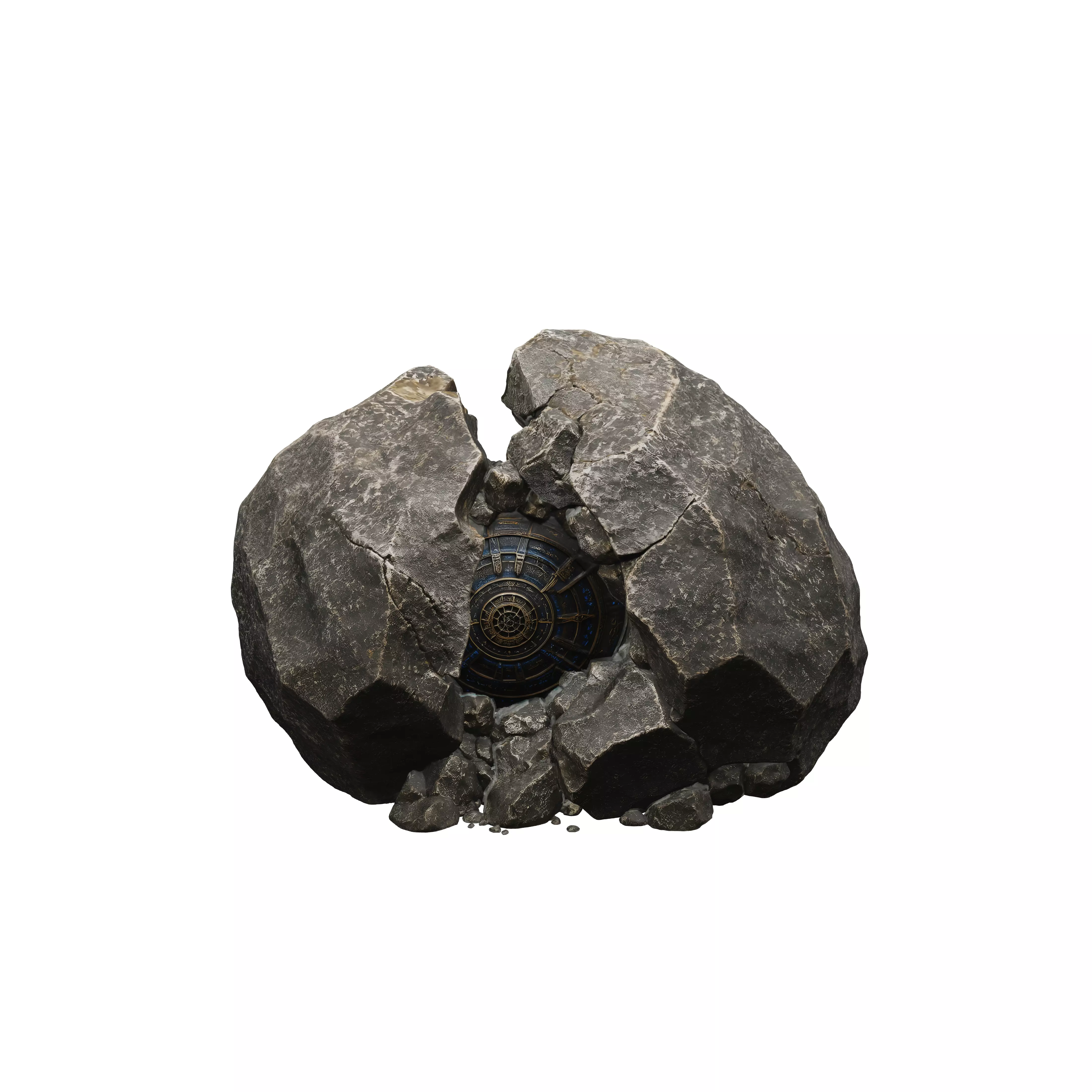 Cracked Stone Orb 3D model