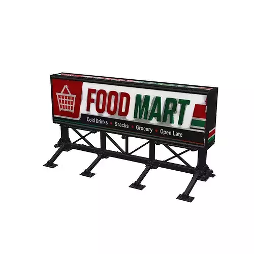 Food Mart Billboard 3D model 7