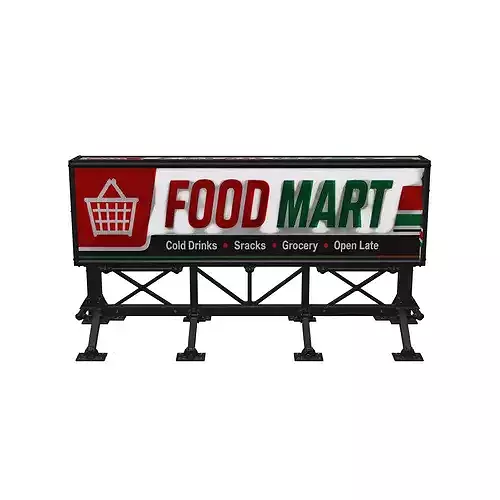 Food Mart Billboard 3D model 6
