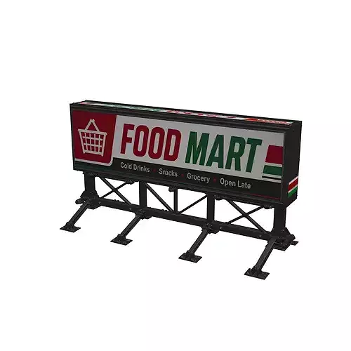 Food Mart Billboard 3D model 2