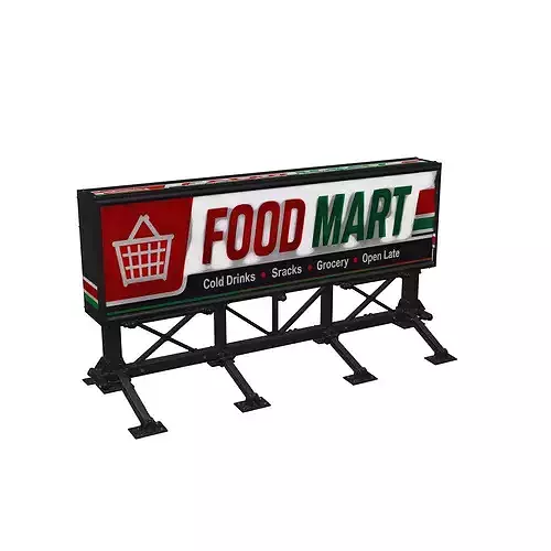 Food Mart Billboard 3D model 5