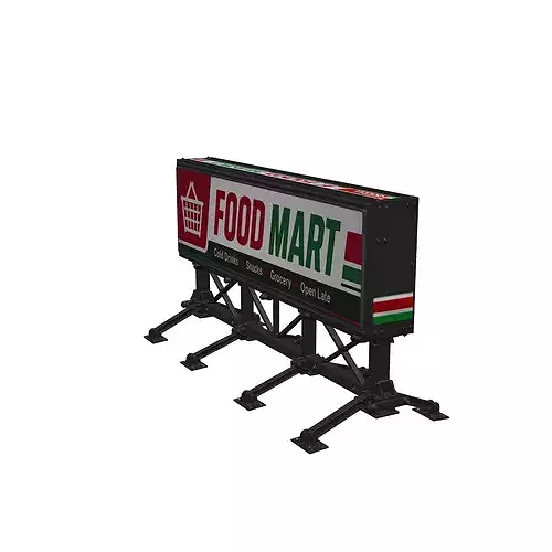 Food Mart Billboard 3D model 3