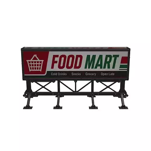 Food Mart Billboard 3D model