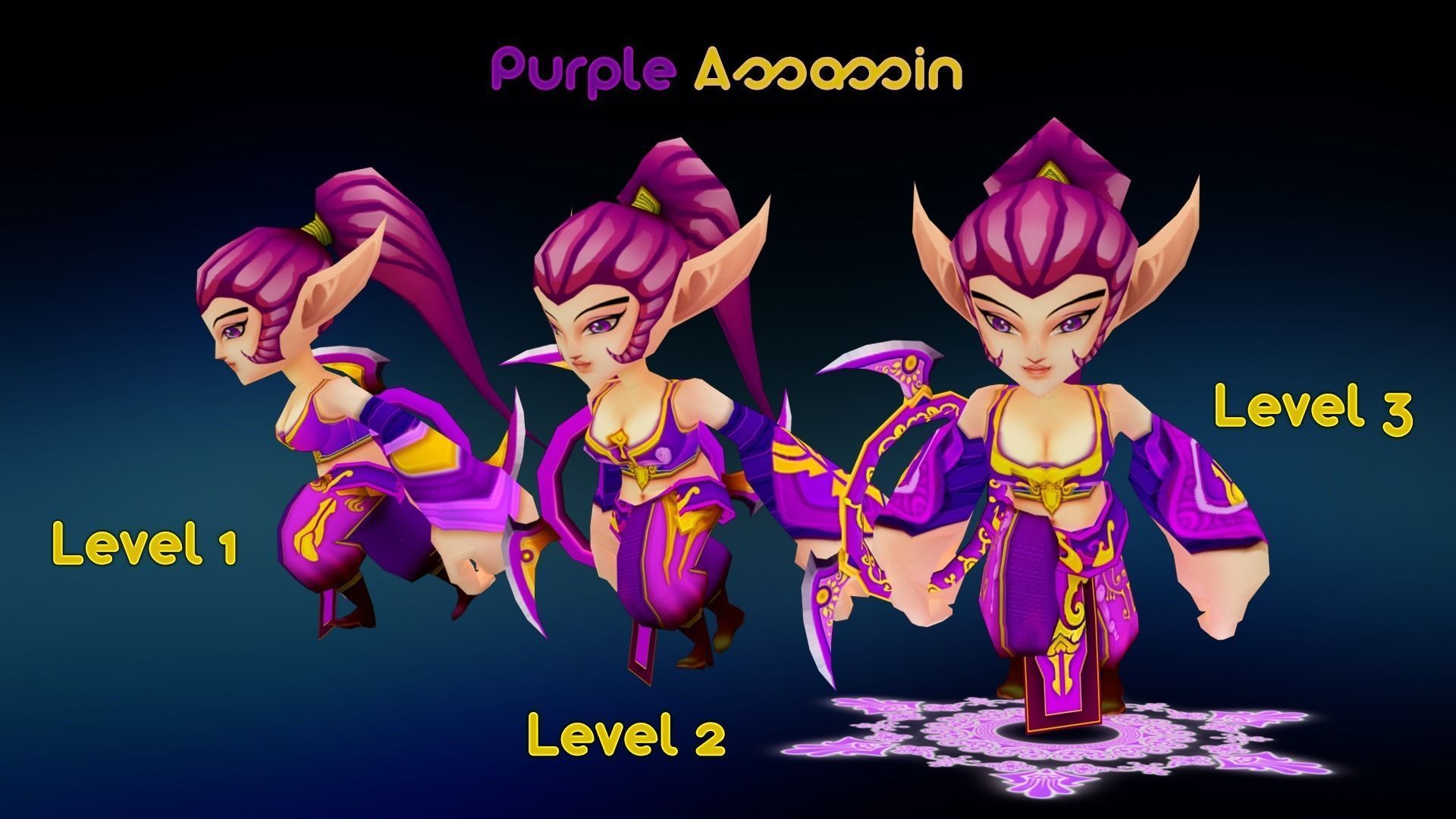 Lady Assassin Low-poly 3D model_6