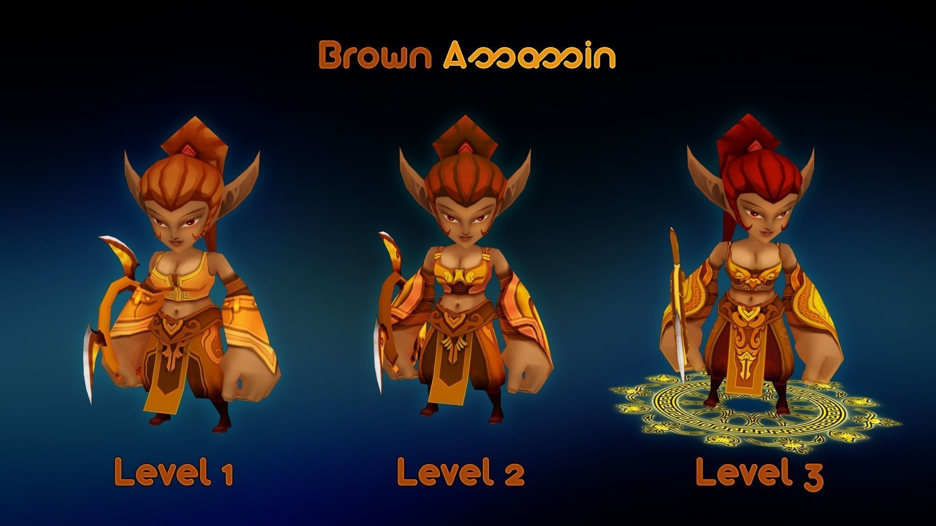 Lady Assassin Low-poly 3D model_4