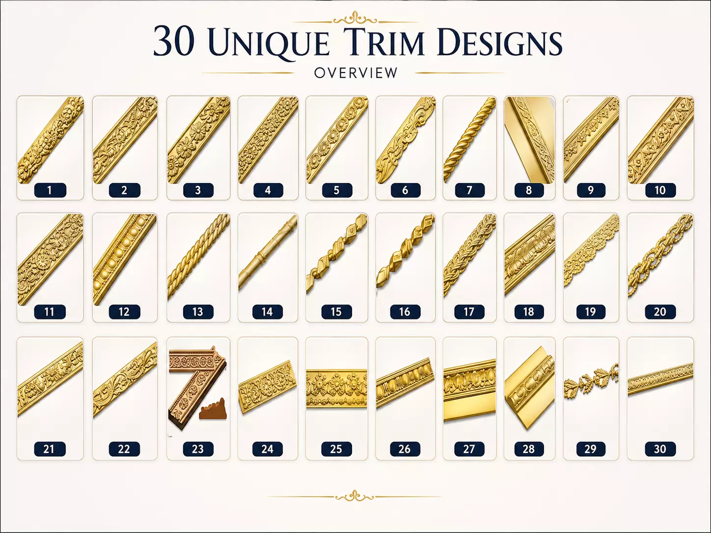 Premium CNC Trim Design Bundle 30 Decorative 3D model