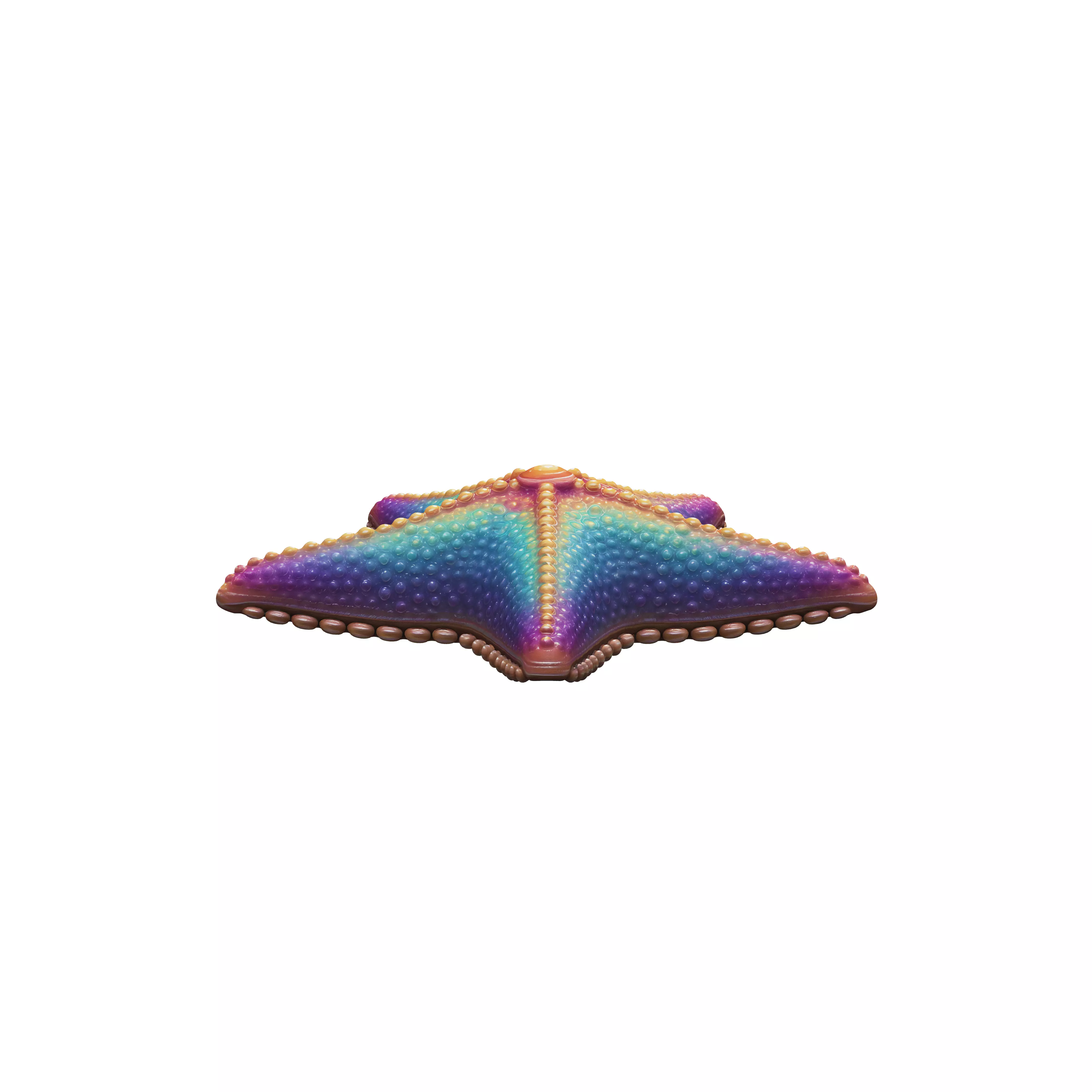 Create an image of a beautiful and colourful sea star in the s 3D model