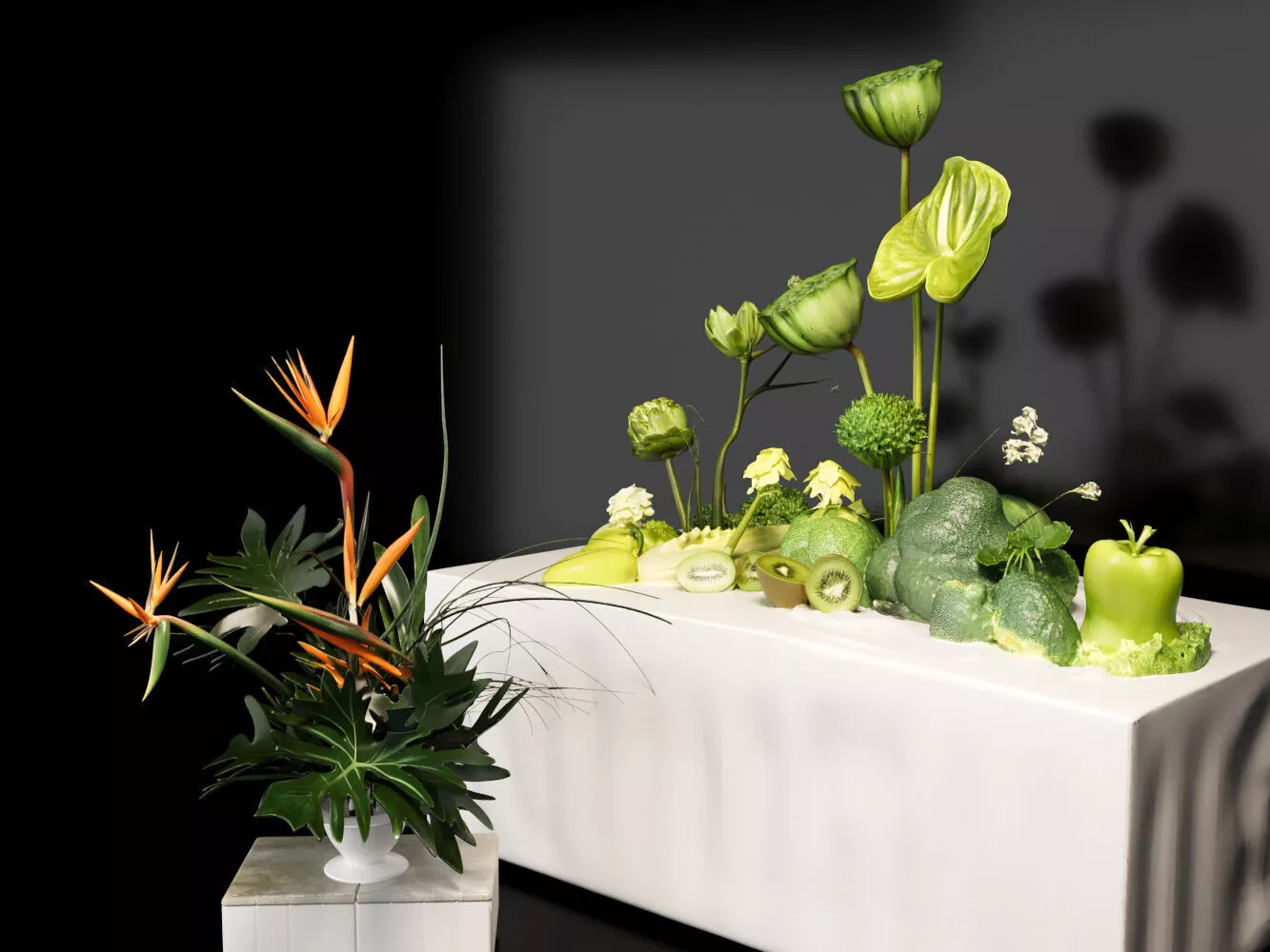 Dark Studio Tropical Table Still Life 3D model