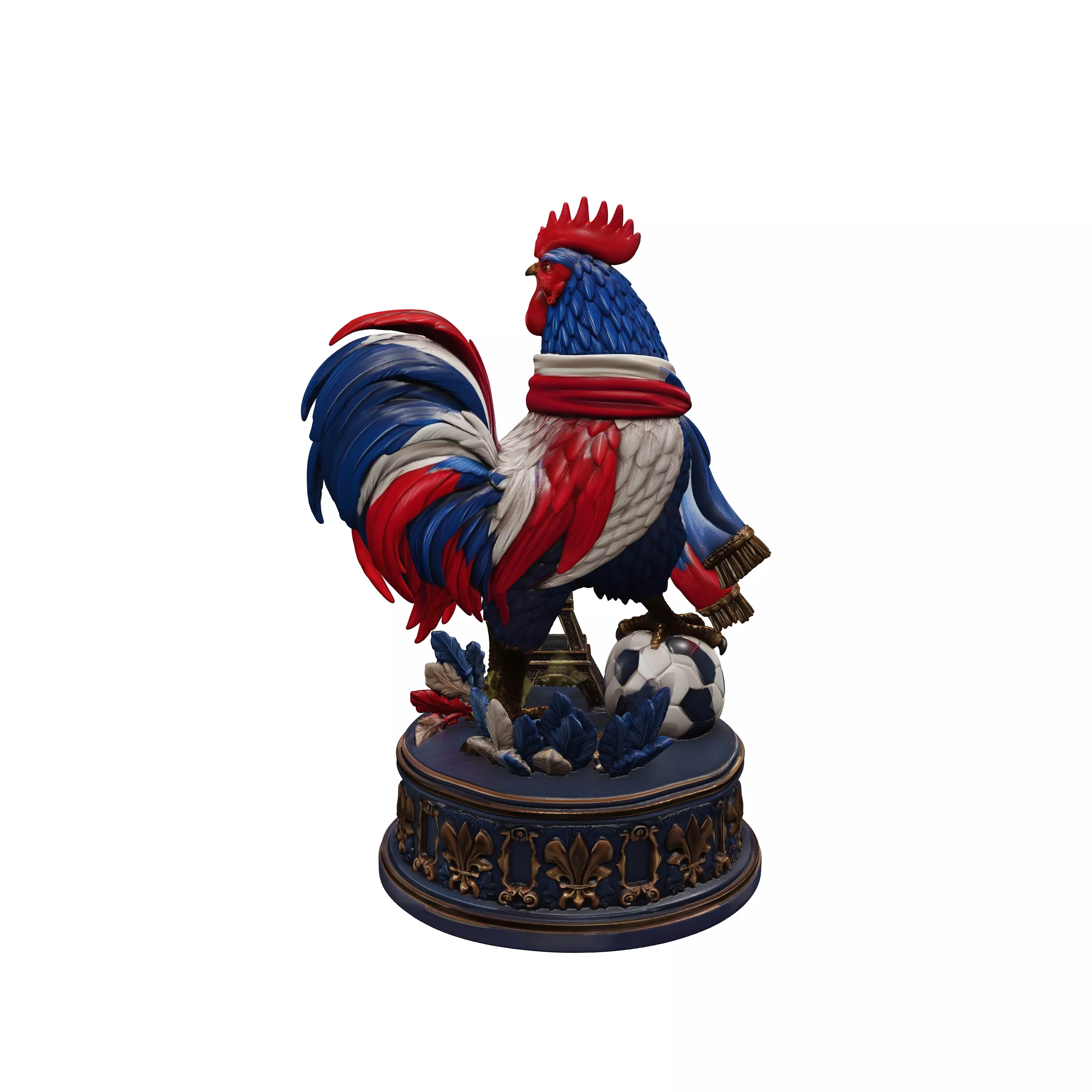 French Rooster with Eiffel Tower 3D model
