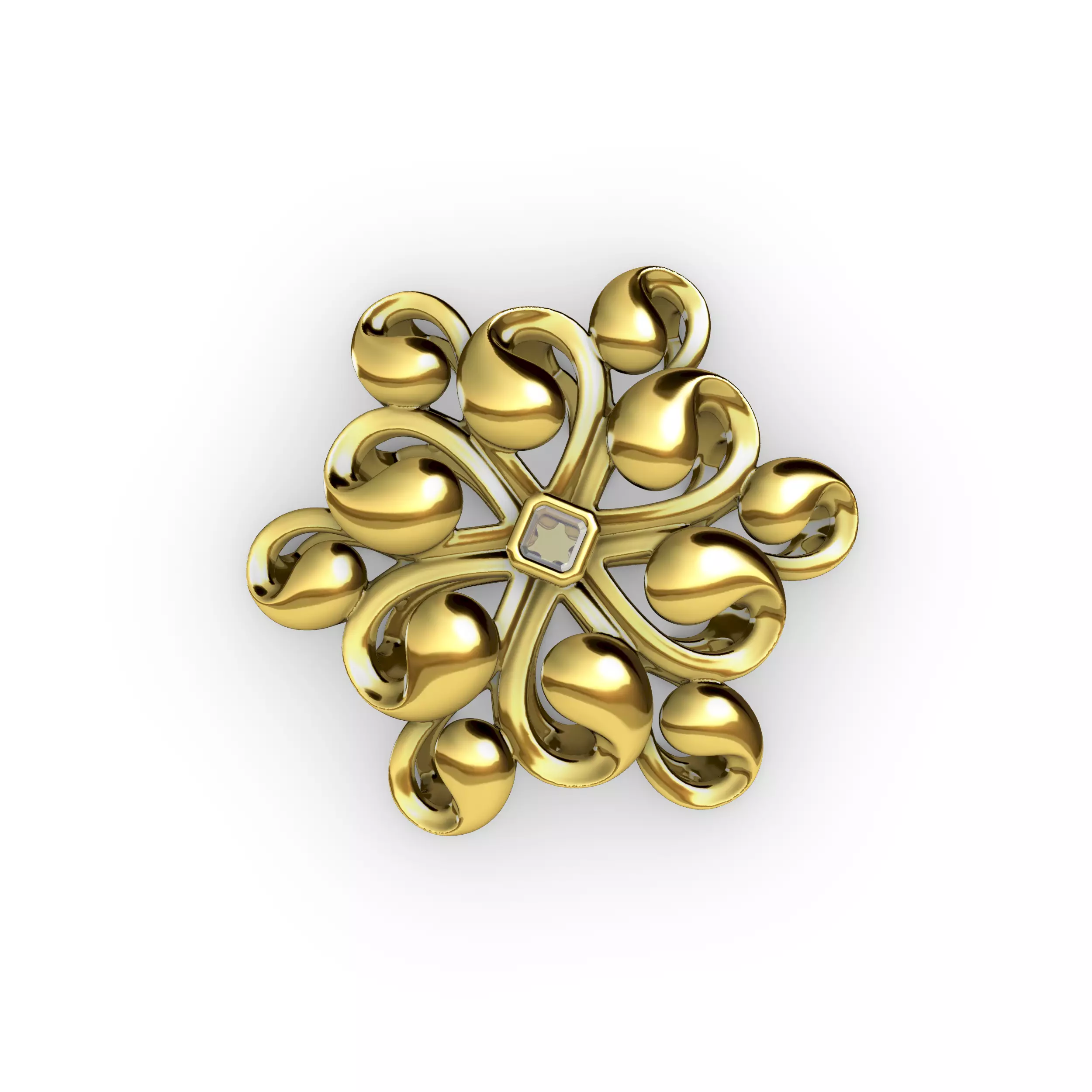Flower petal Pendant Floral Jewelry 3D print model