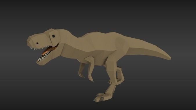 low poly trex t - rex Low-poly 3D model