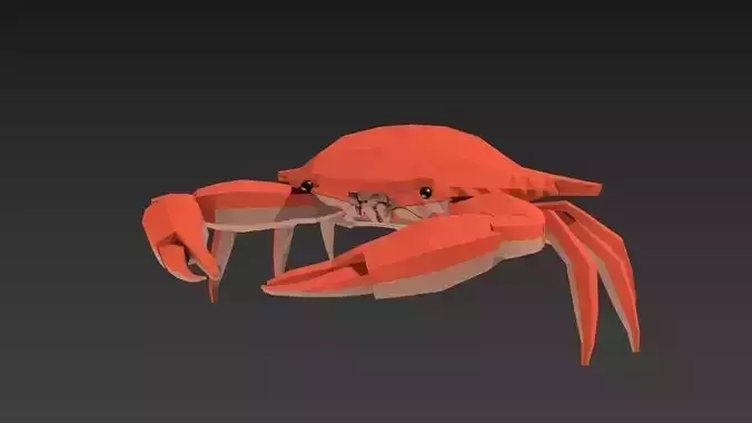 low poly crab Low-poly 3D model