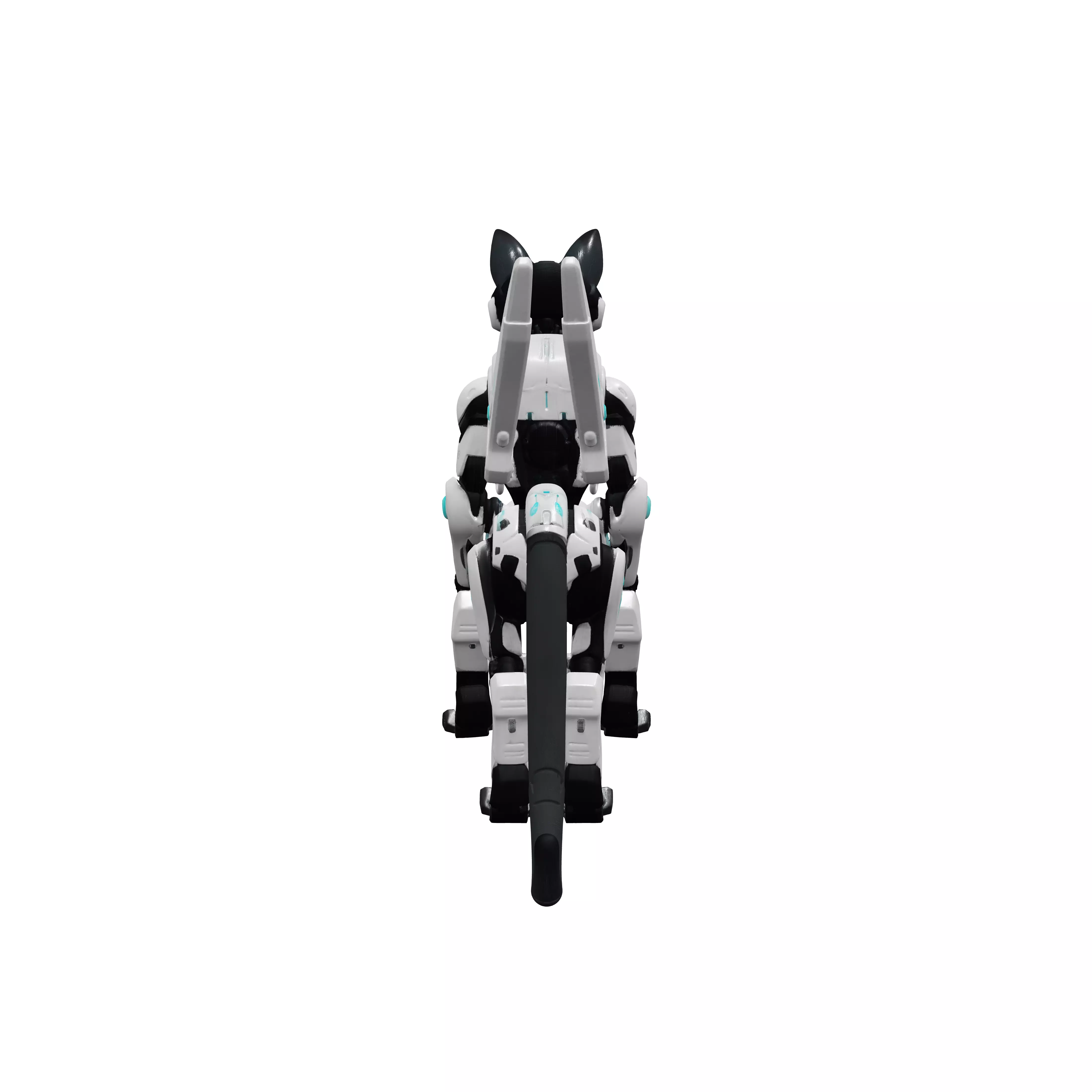 Anthropomorphic mecha cat standing upright on two legs futuris 3D model
