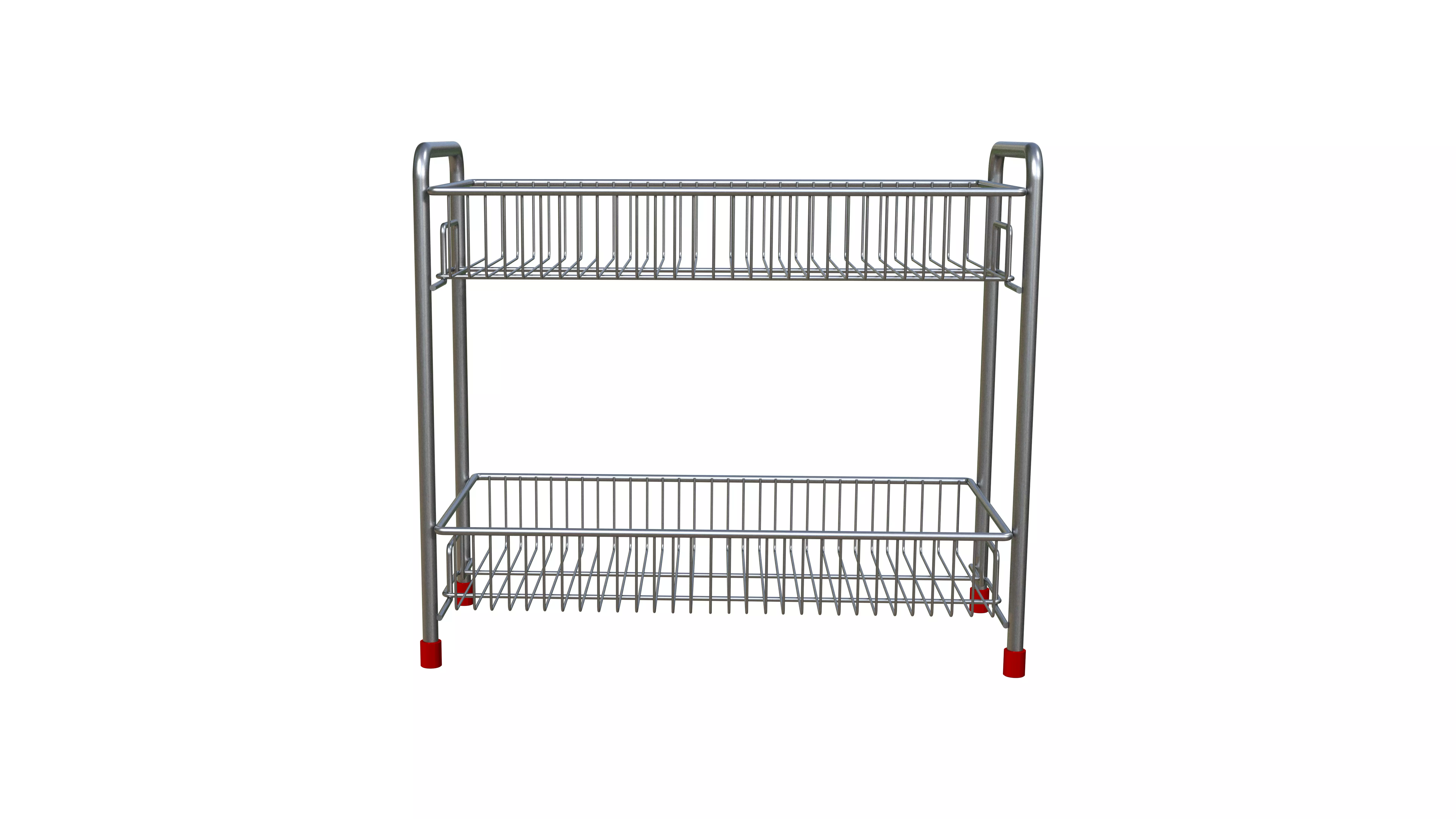 Two-Tier Stainless Steel Wire Storage Rack 3D print model