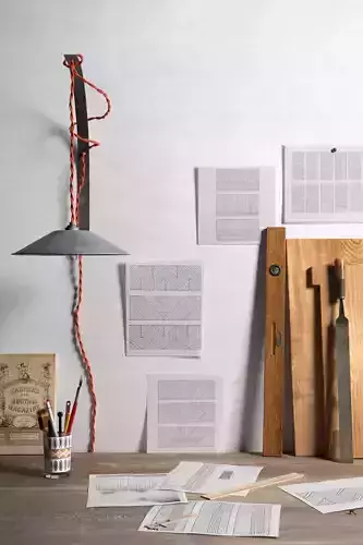 Handicraft Tools Papers and Wall Lamp