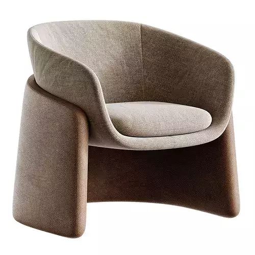 Vida Conference Table and Seba Lounge Chair Low-poly 3D model 5