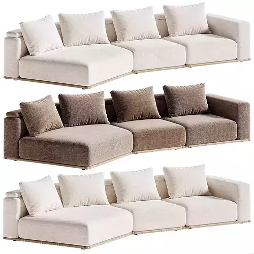 ZENO Sofa Sicis Low-poly 3D model 2