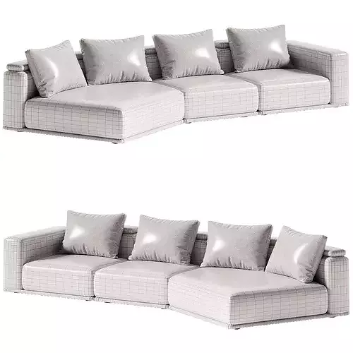 ZENO Sofa Sicis Low-poly 3D model 7