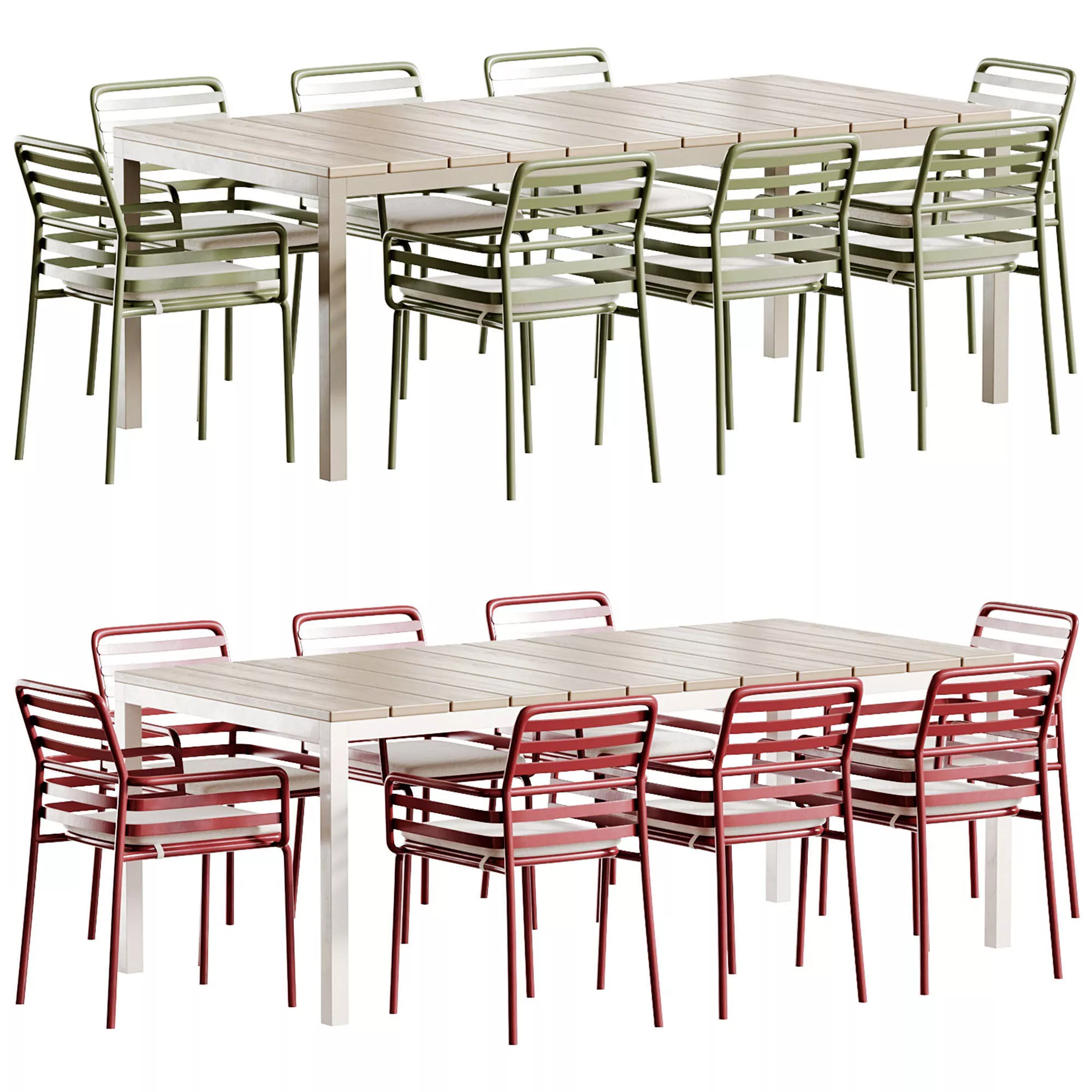 Set Tavolo Rio Alu Doga Armchair Low-poly 3D model