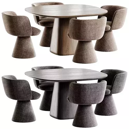 Flair O Chair and Allure O Round Table Bebitalia Low-poly 3D model 2