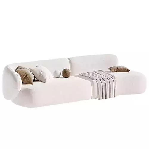 Swell Sofa Low-poly 3D model 5