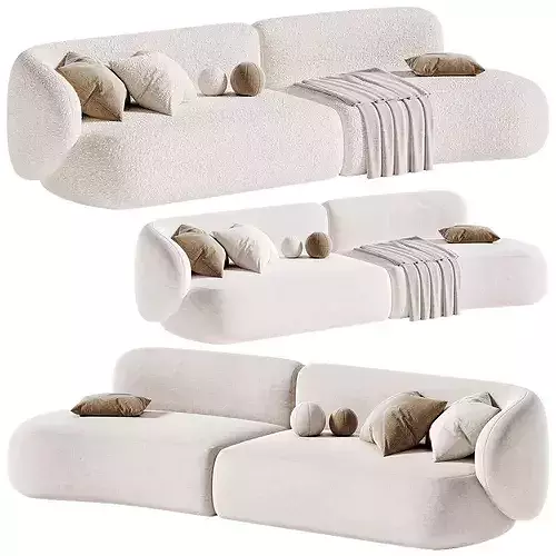 Swell Sofa Low-poly 3D model 4