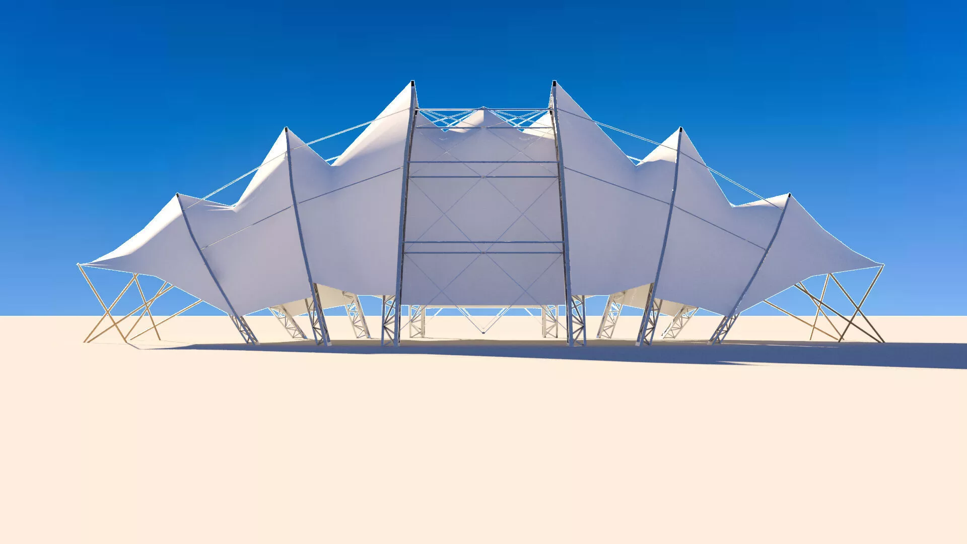laos Tensile Pavilion 3D model